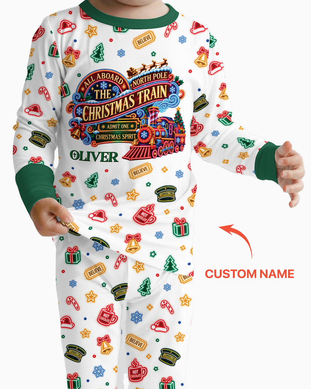 Christmas Spirit Express Bamboo Two Piece Long Sleeve Pajama Set