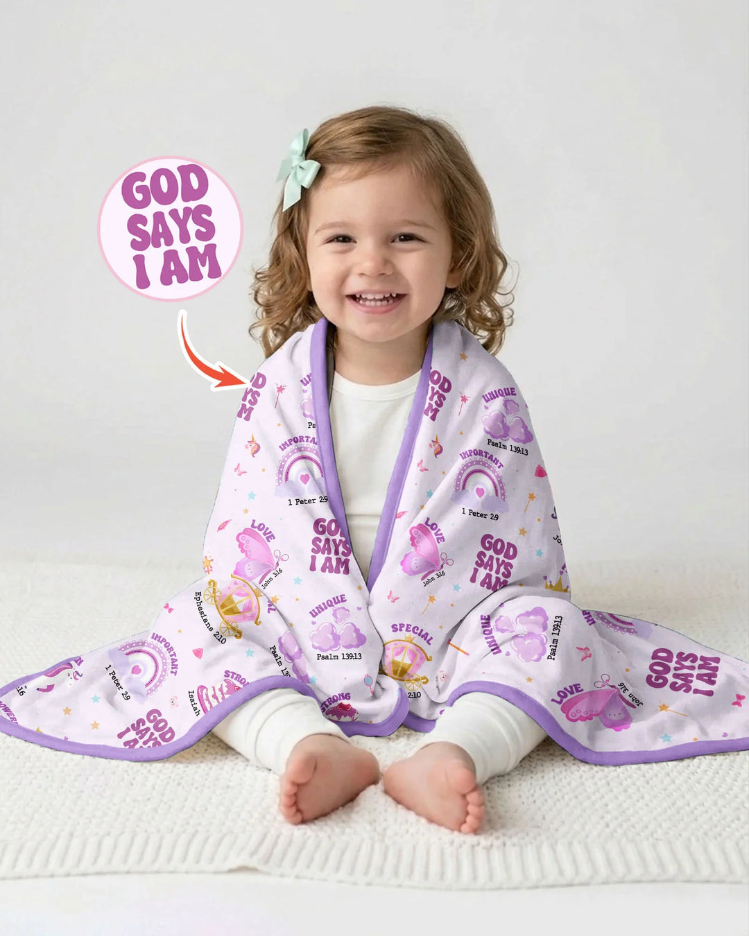 God Says I Am Girl Bamboo Blanket