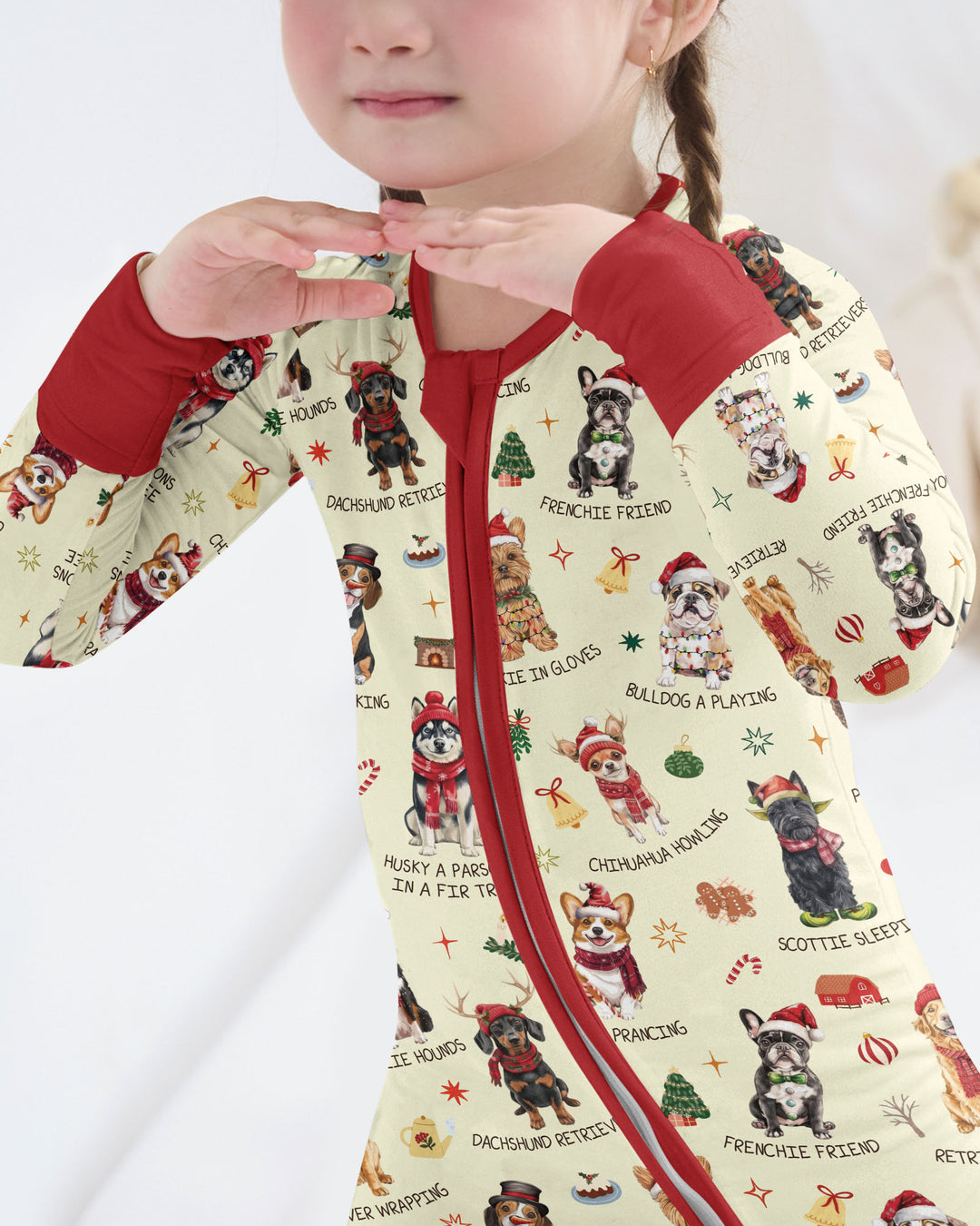 Retro 12 Dogs of Christmas Bamboo Convertible Zippy