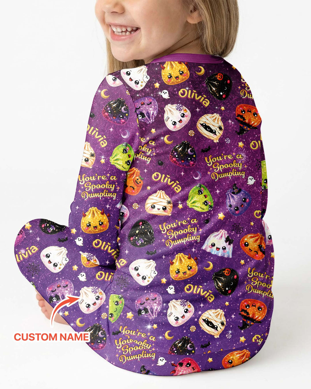 Custom Name You're A Spooky Dumpling Bamboo Two Piece Long Sleeve Pajama Set