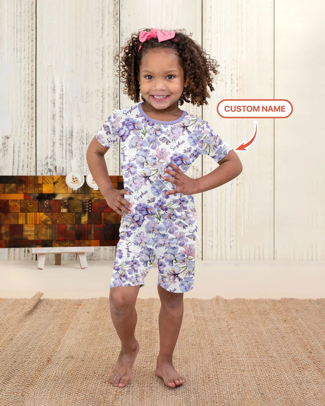 Zweiteiliges Pyjama-Set mit kurzen Ärmeln und Shorts im Sommer-Design