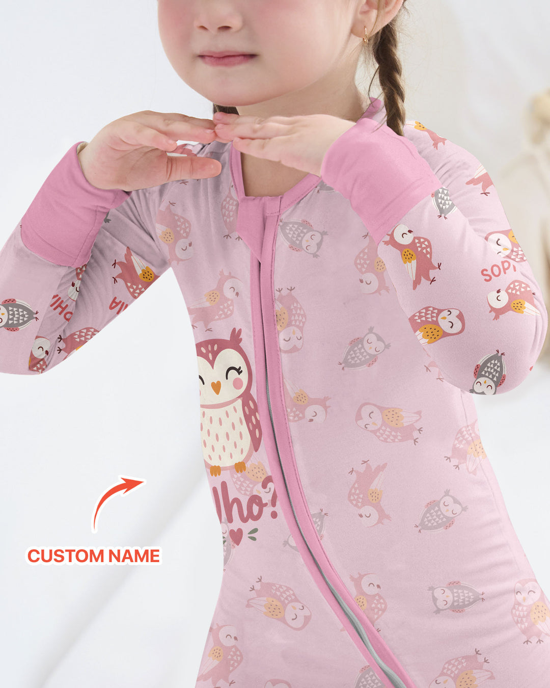 Custom Name Twin Owl Who's Who Bamboo Convertible Zippy