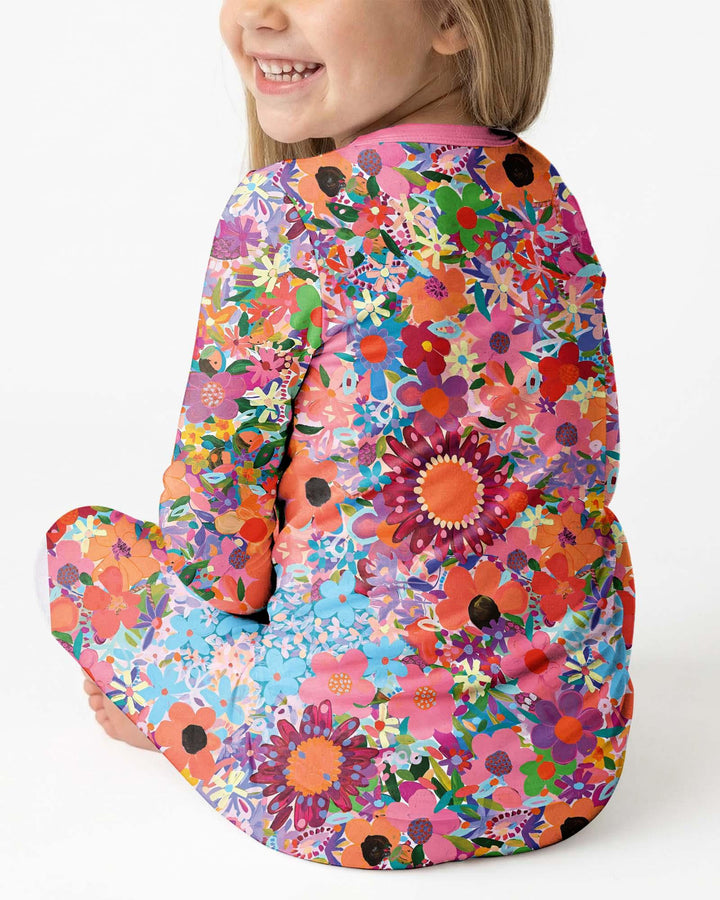 Regenbogenblüten Bambus Zweiteiliger Pyjama