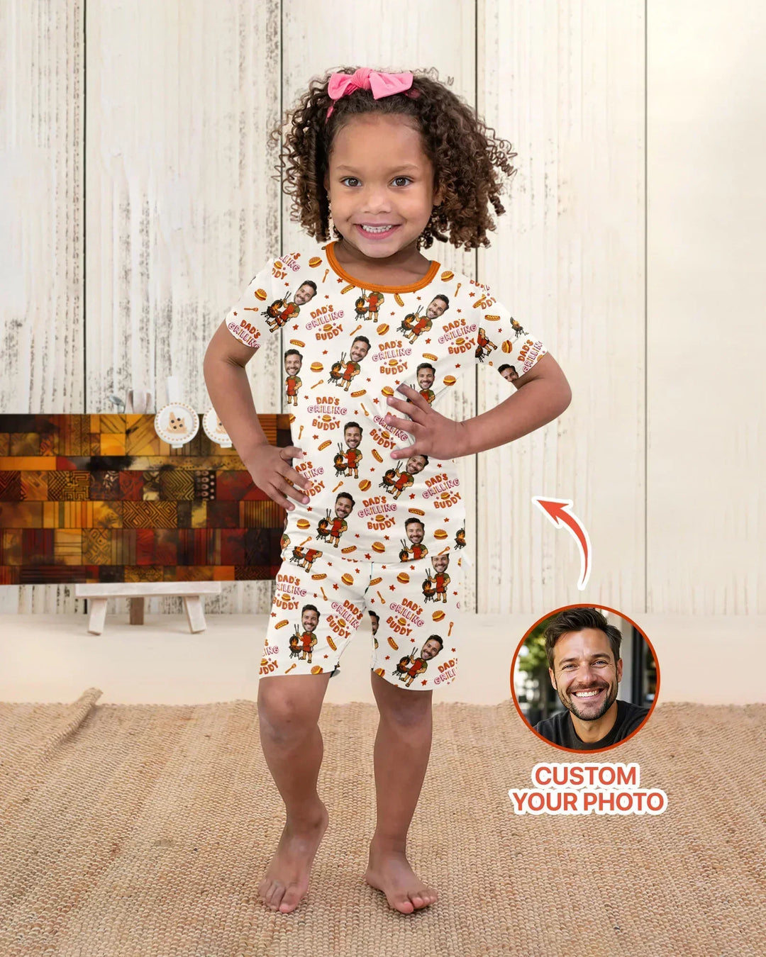 Zweiteiliges Pyjama-Set mit kurzen Ärmeln und Shorts im Sommer-Design