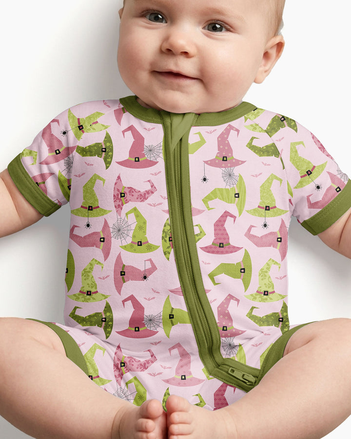 Pink Witch Hat Halloween Bamboo Shorty Zippy
