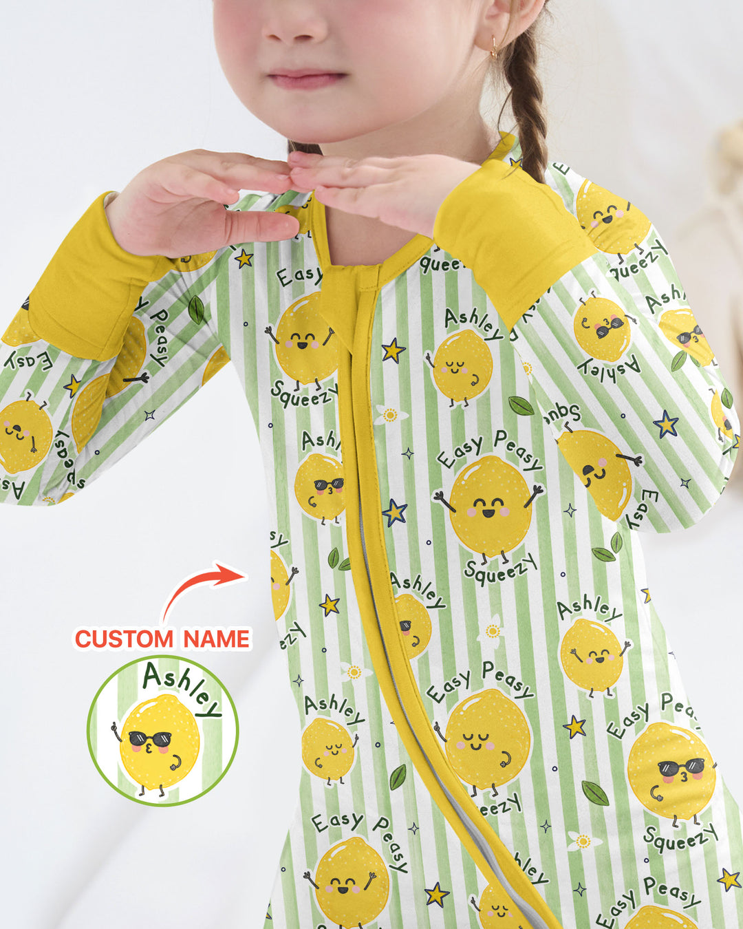 Easy Peasy Lemon Squeezy Custom Name Bamboo Convertible Zippy
