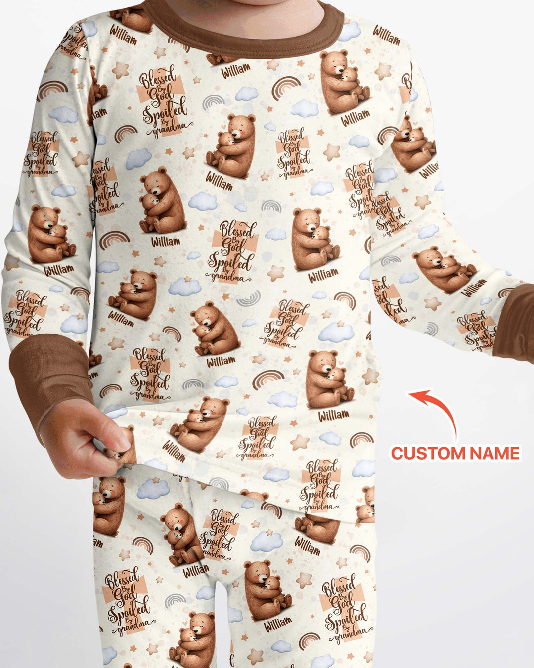 Zweiteiliges Langarm-Pyjama-Set mit Sommerfrüchten