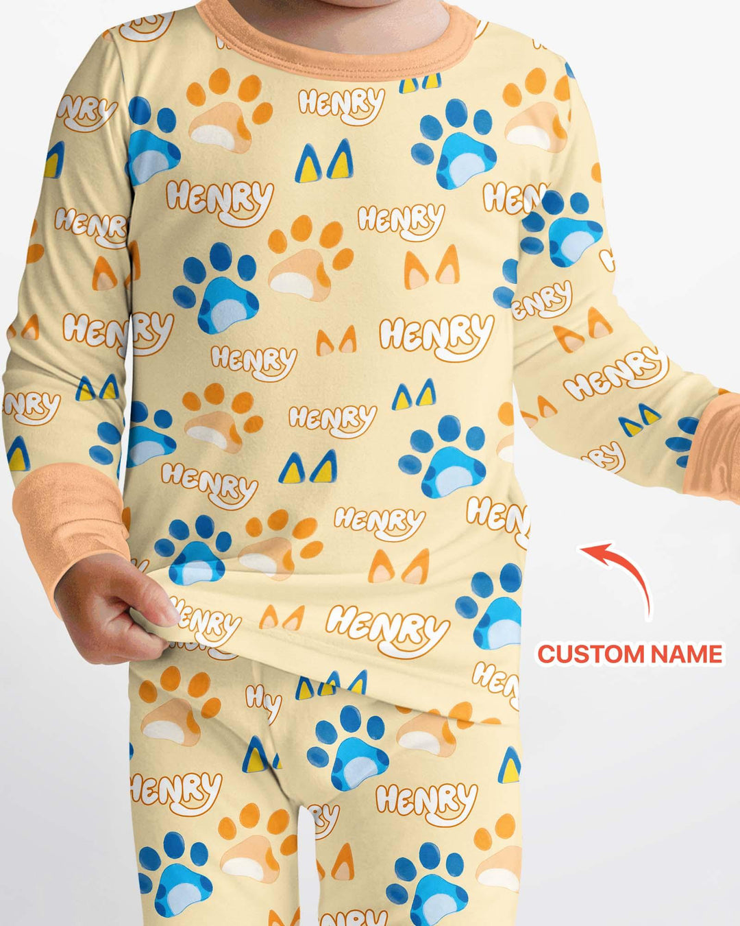 Zweiteiliges Langarm-Pyjama-Set mit Sommerfrüchten