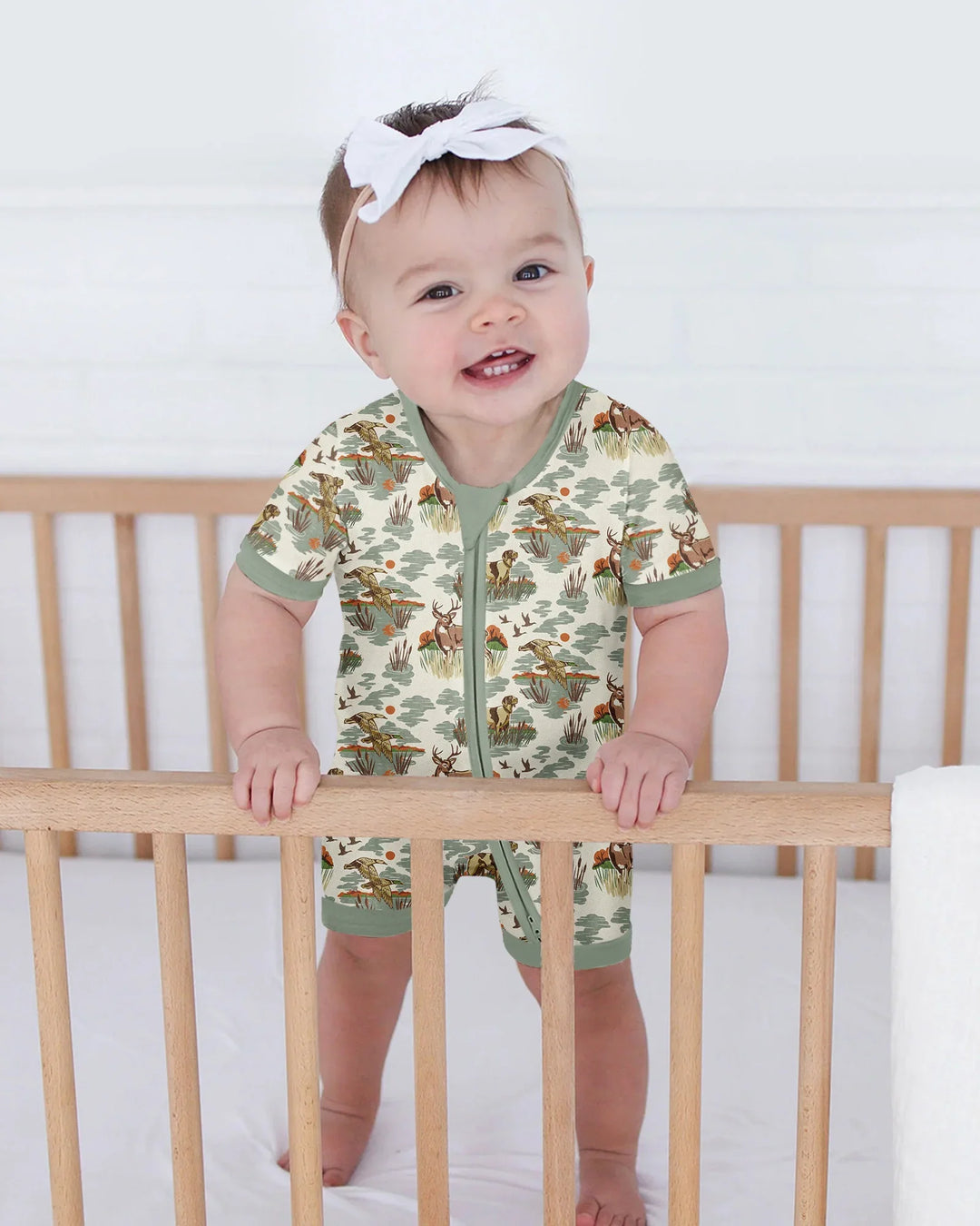 Vintage Hunting Season Daddy& Me Matching Bamboo Shorty Zippy