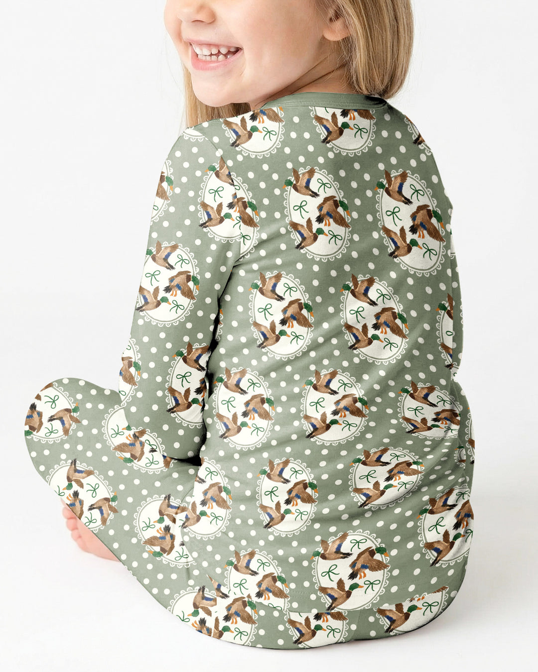 Dapper Ducks & Bows Bamboo Two Piece Long Sleeve Pajama Set
