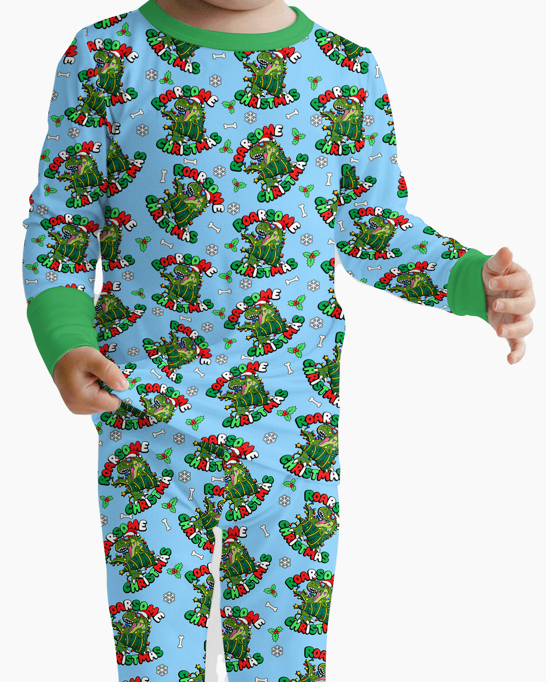 Merry Roarsome Christmas  Bamboo Two Piece Long Sleeve Pajama Set