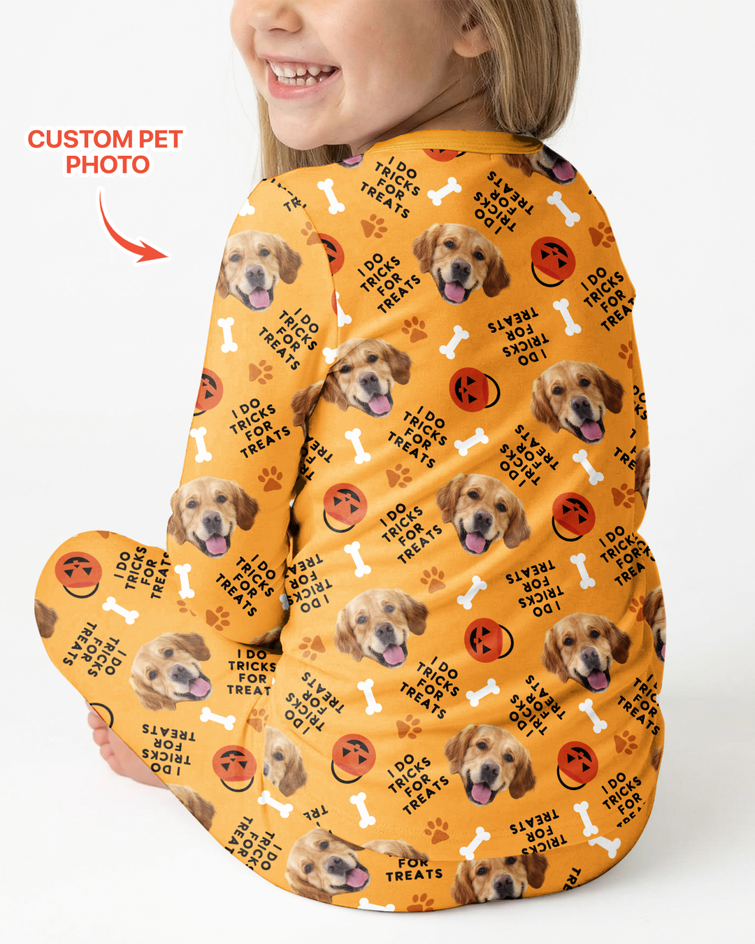 Custom Pet Photo Tricks for Treats  Bamboo Two Piece Long Sleeve Pajama Set