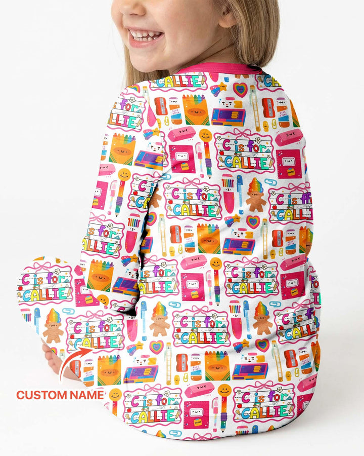 Zweiteiliges Langarm-Pyjama-Set mit Sommerfrüchten