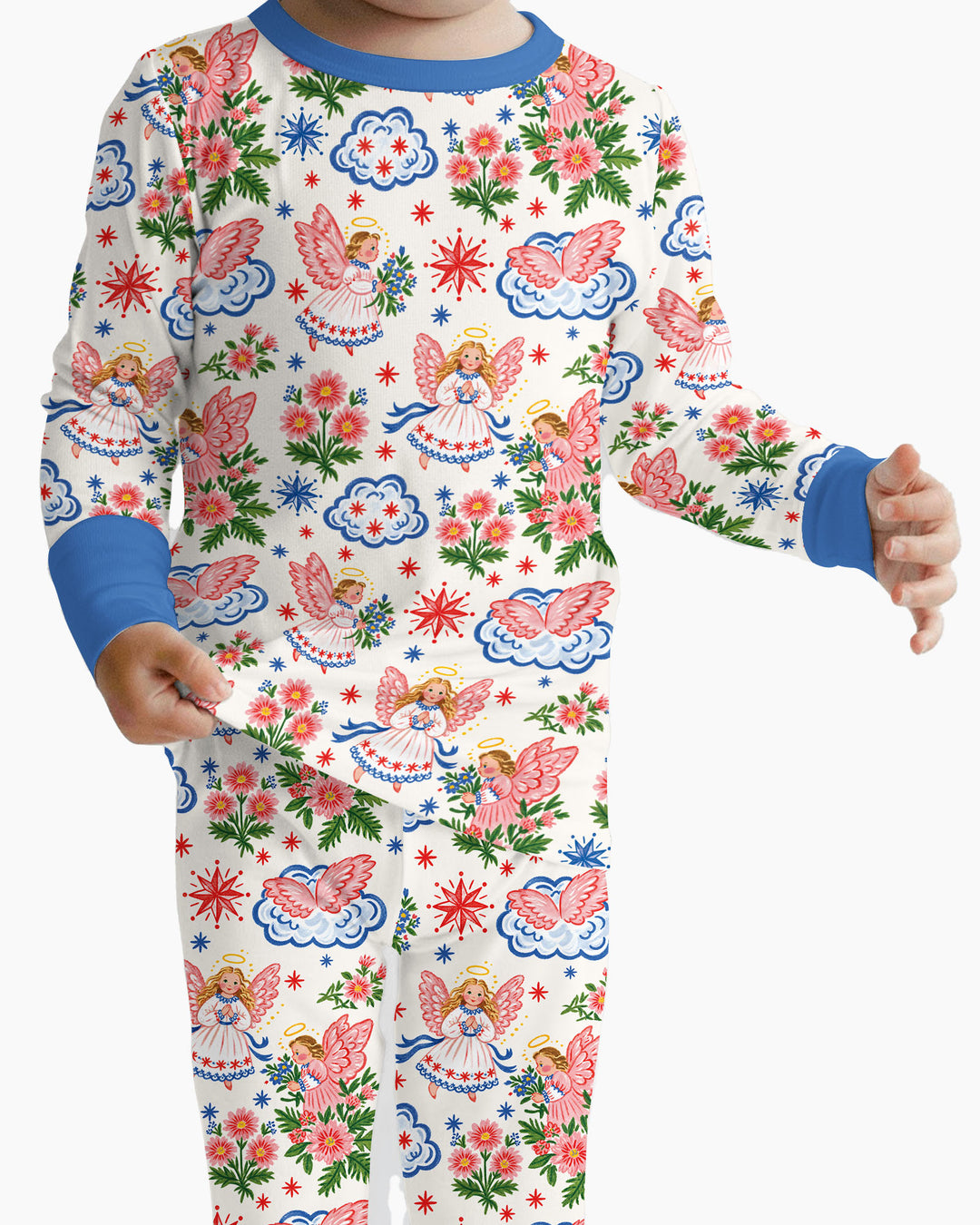 Angel Christmas Bamboo Two Piece Long Sleeve Pajama Set