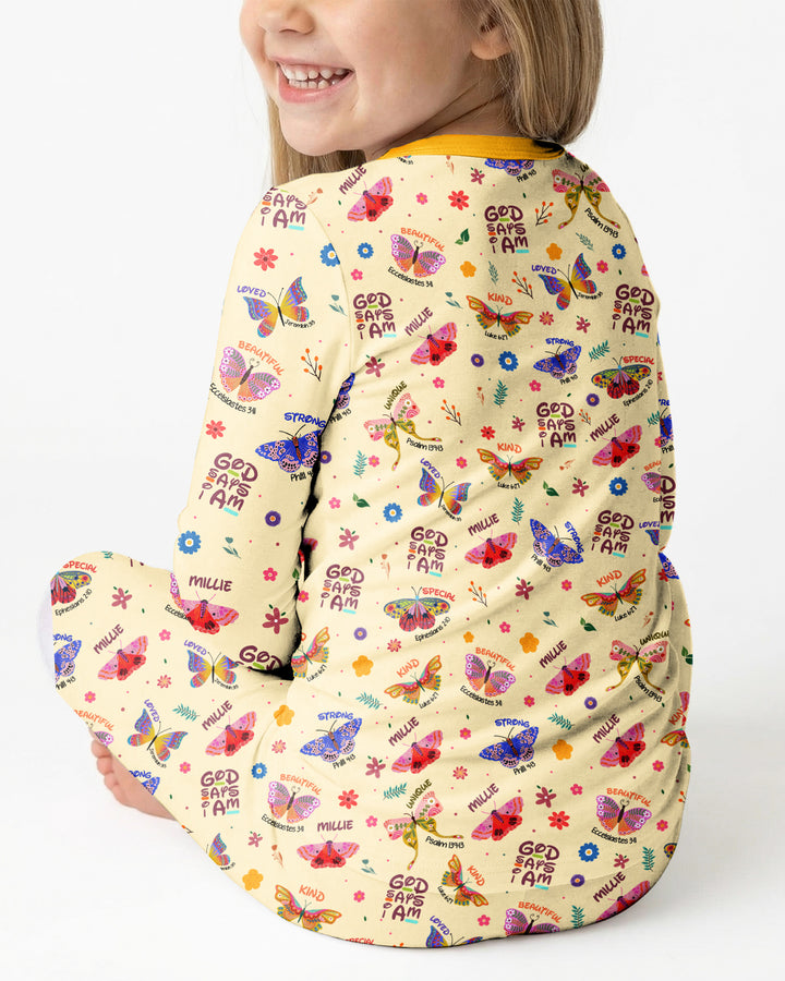Zweiteiliges Langarm-Pyjama-Set mit Sommerfrüchten