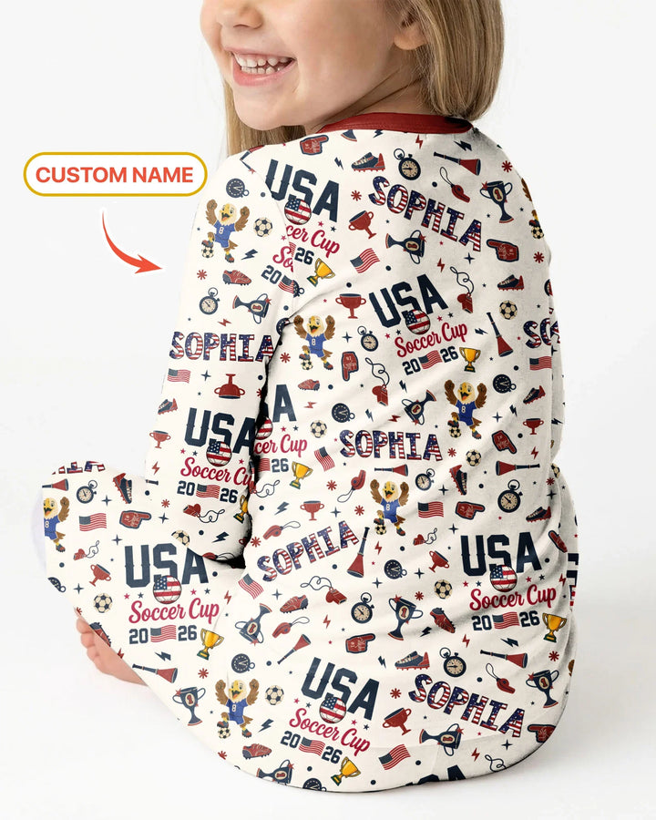 My First Soccer Cup 2026 Bamboo Two Piece Long Sleeve Pajama Set