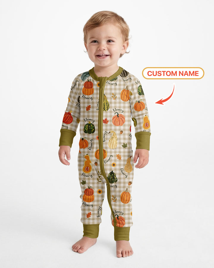 Pumpkin Patch Custom Name Bamboo Convertible Zippy