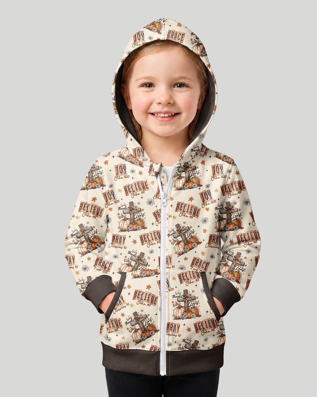 Floral Fall Give Thanks To The Lord Bamboo Zip Hoodie