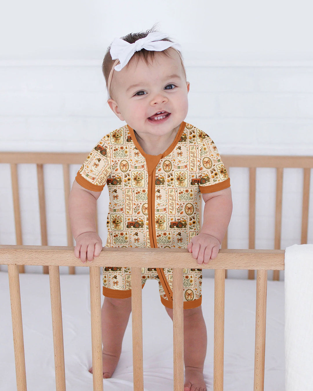 Farmhouse Fall Goose Family Matching Bamboo Shorty Zippy