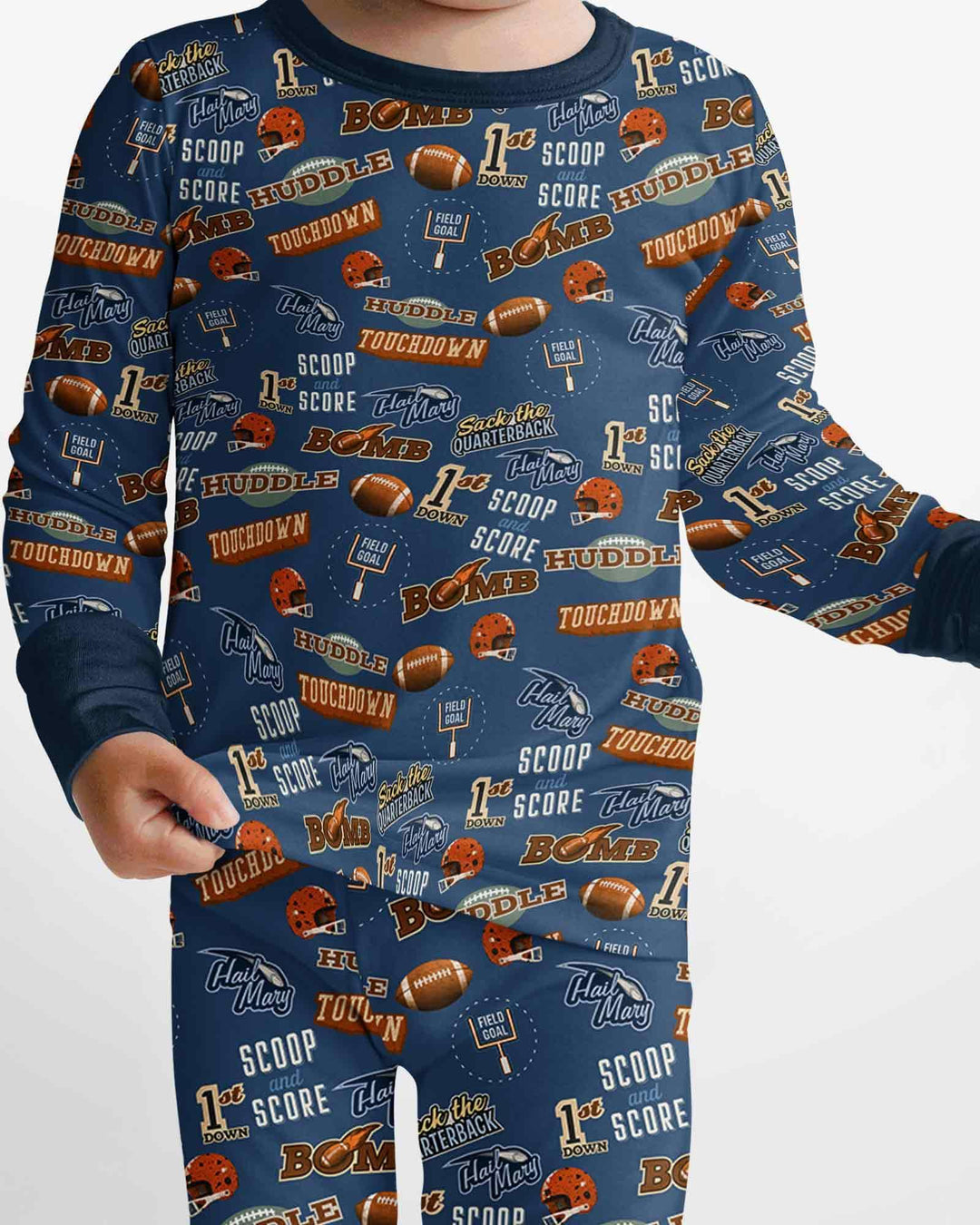 Football Lingo Bamboo Two Piece Long Sleeve Pajama Set
