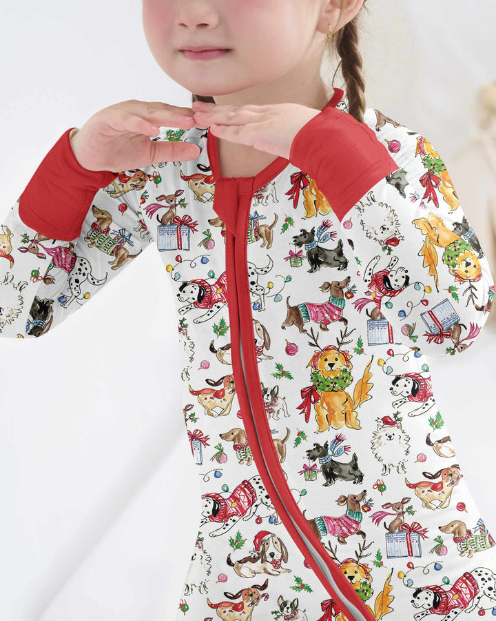Festive Christmas Pups Bamboo Convertible Zippy