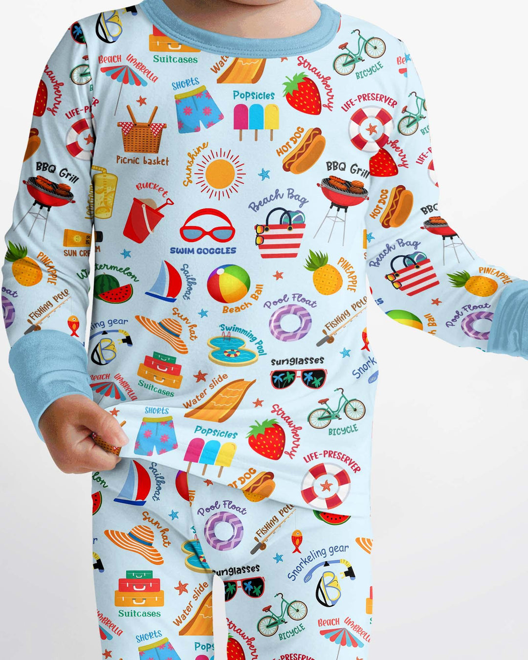 Zweiteiliges Langarm-Pyjama-Set mit Sommerfrüchten