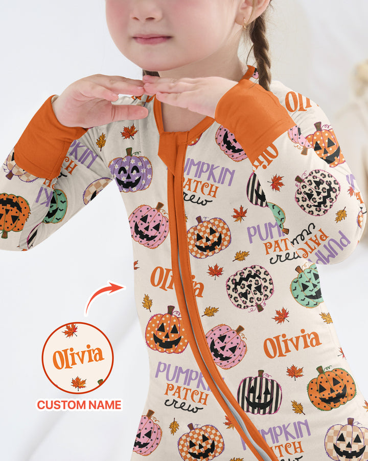 Custom Name Pumpkin Patch Crew Bamboo Convertible Zippy
