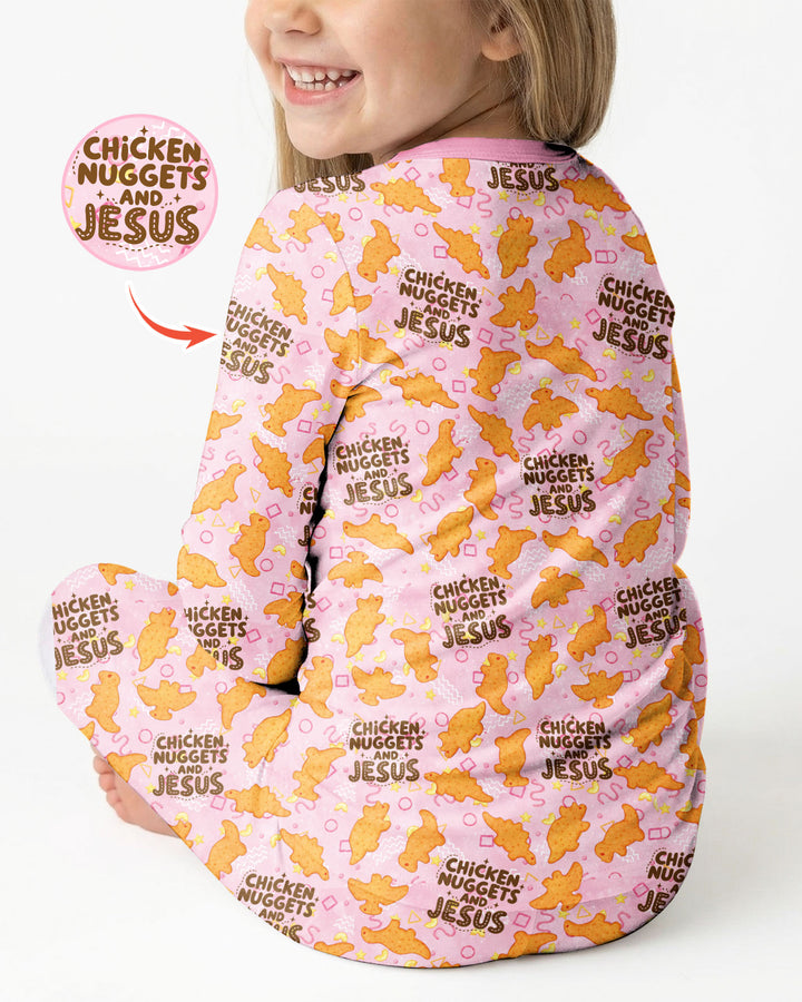 Zweiteiliges Langarm-Pyjama-Set mit Sommerfrüchten