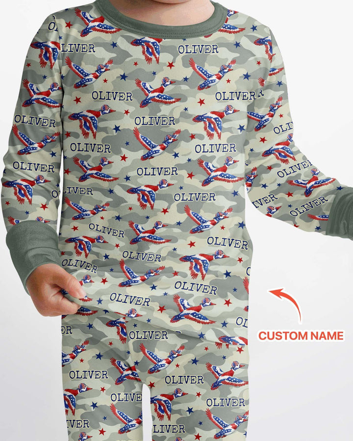 Zweiteiliges Langarm-Pyjama-Set mit Sommerfrüchten