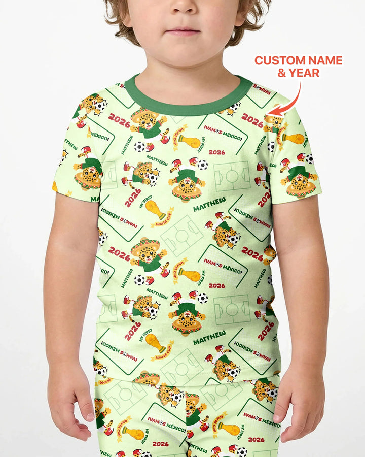 Zweiteiliges Pyjama-Set mit kurzen Ärmeln und Shorts im Sommer-Design