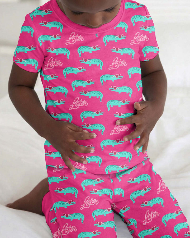 Zweiteiliges, kurzärmliges Pyjama-Set mit Marienkäfern