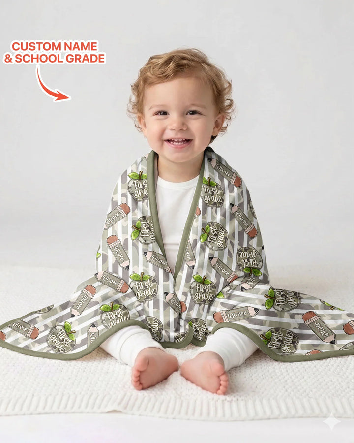 Custom Name Camo Apple Days Bamboo Blanket