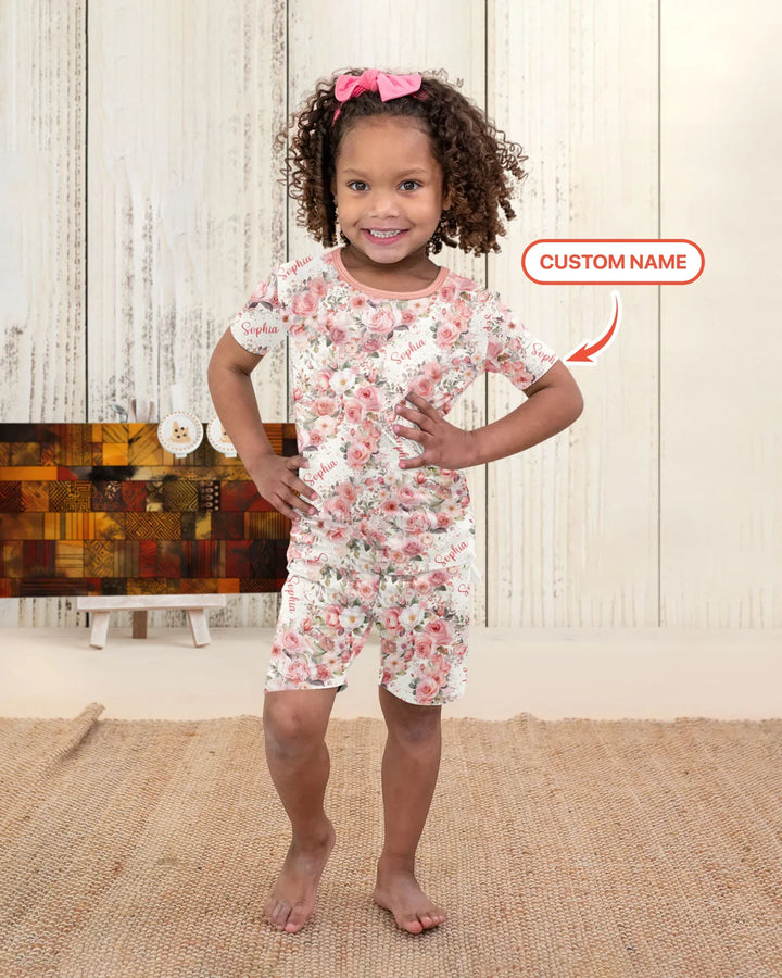 Zweiteiliges Pyjama-Set mit kurzen Ärmeln und Shorts im Sommer-Design