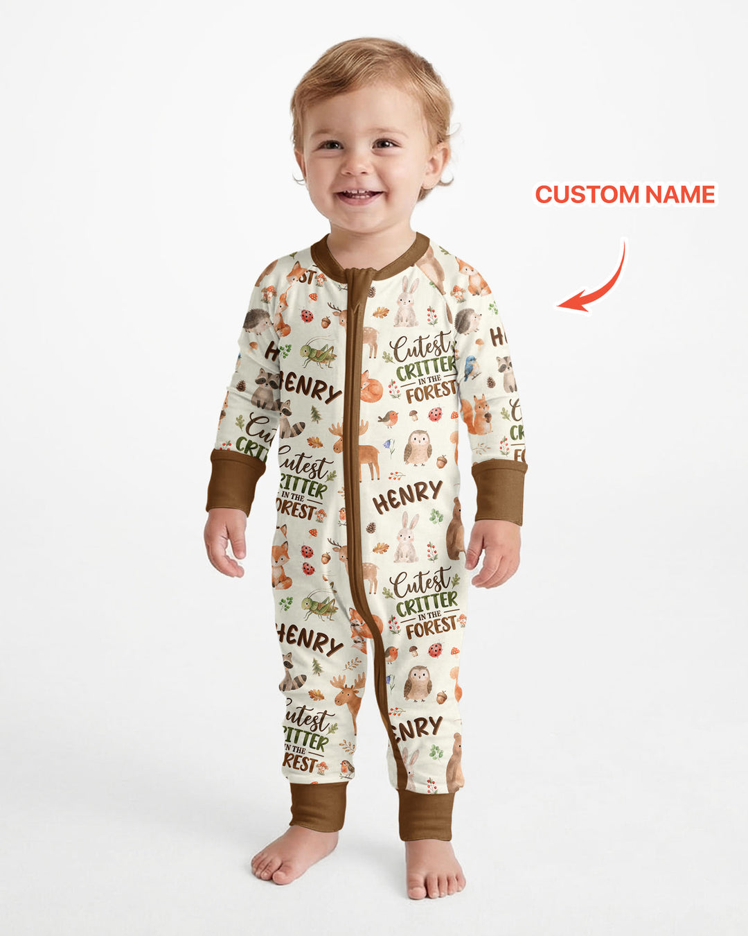 Custom Name Cutest Critter In The Forest Bamboo Convertible Zippy