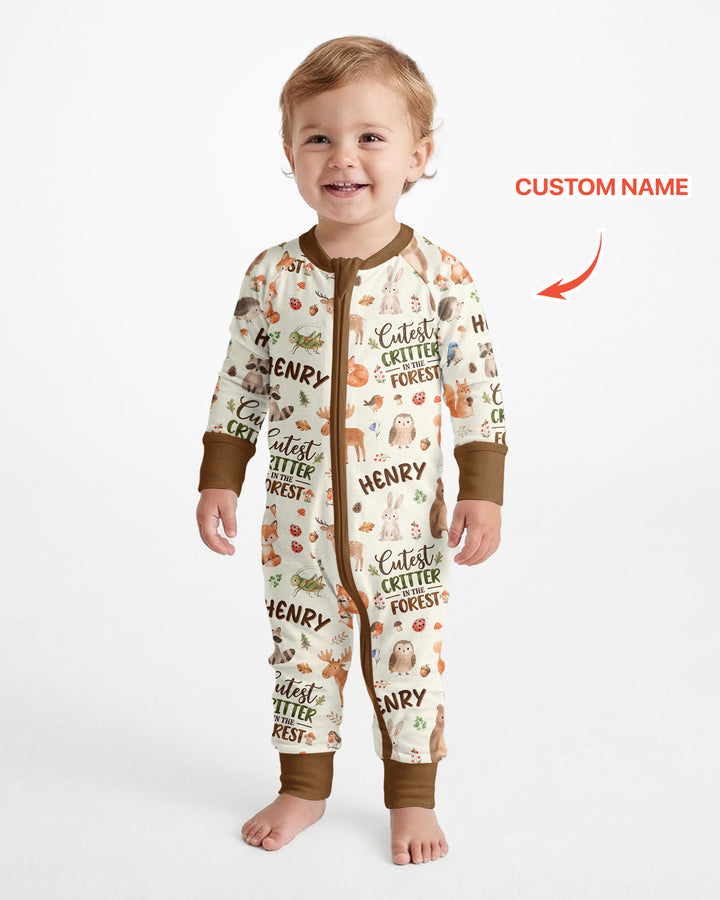 Custom Name Cutest Critter In The Forest Bamboo Convertible Zippy