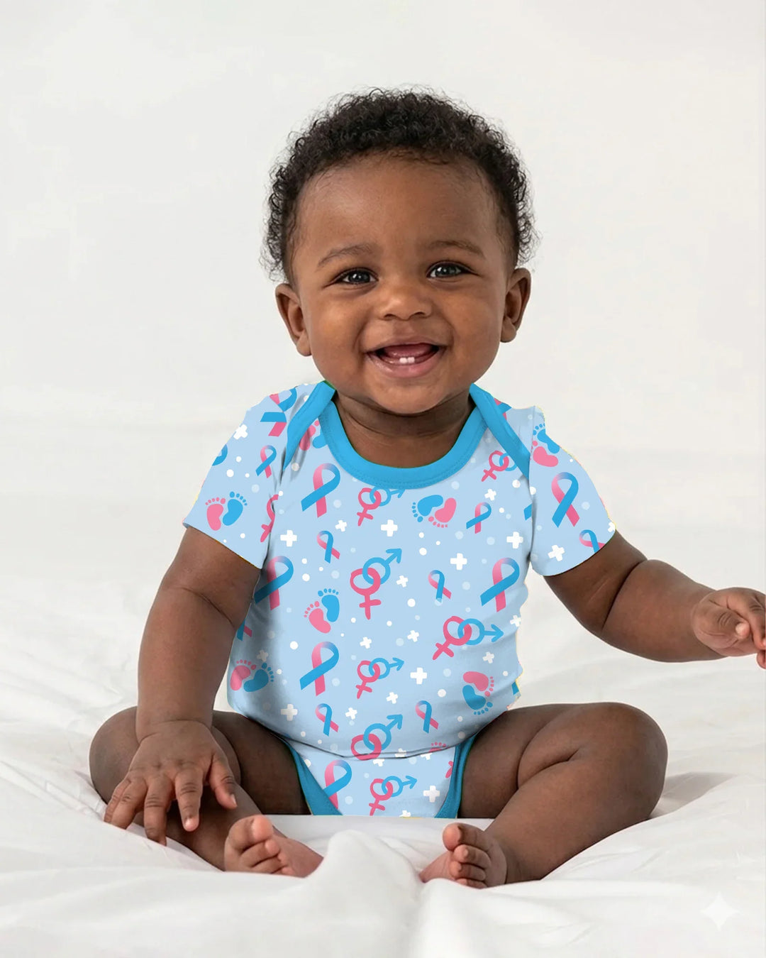 Infertility Awareness Blue and Pink Bamboo Bodysuit