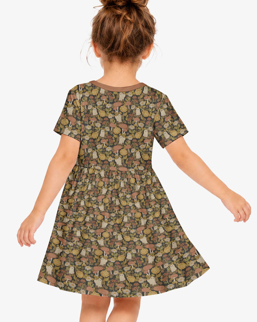 Ghost Garden Dark Autumn Bamboo Twirl Dress