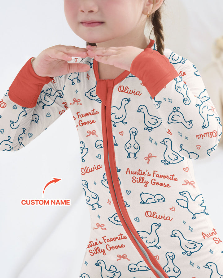 Custom Name Auntie's Favorite Silly Goose Bamboo Convertible Zippy