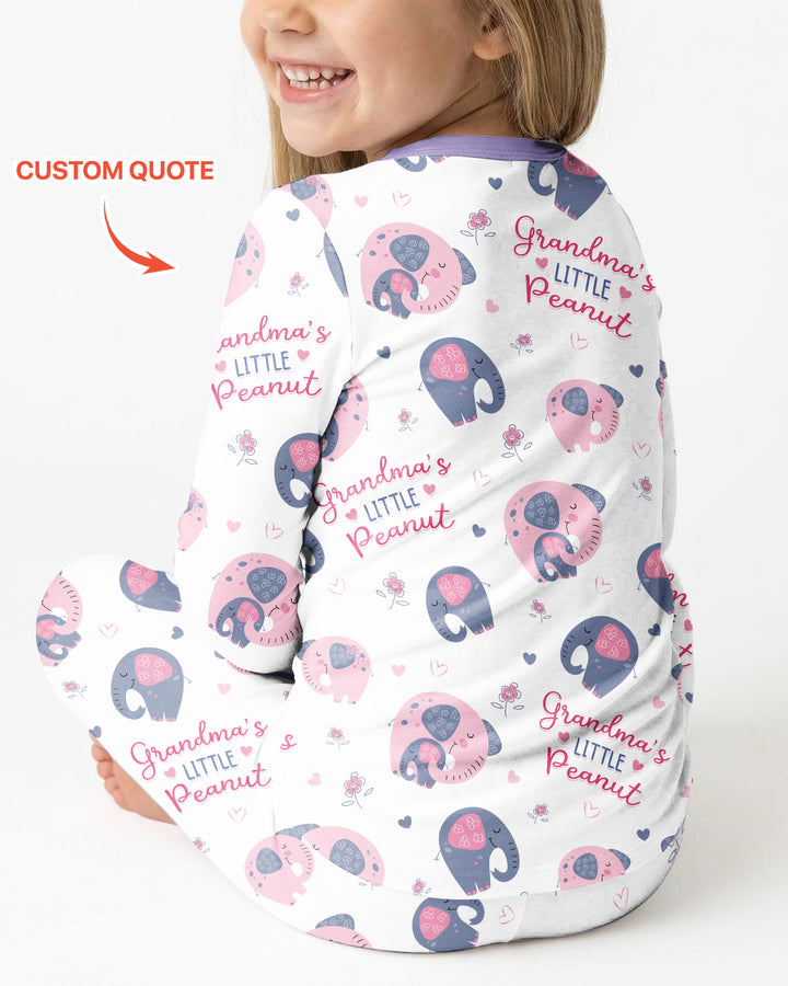 Little Peanut Baby Elephant Bamboo Two Piece Long Sleeve Pajama Set