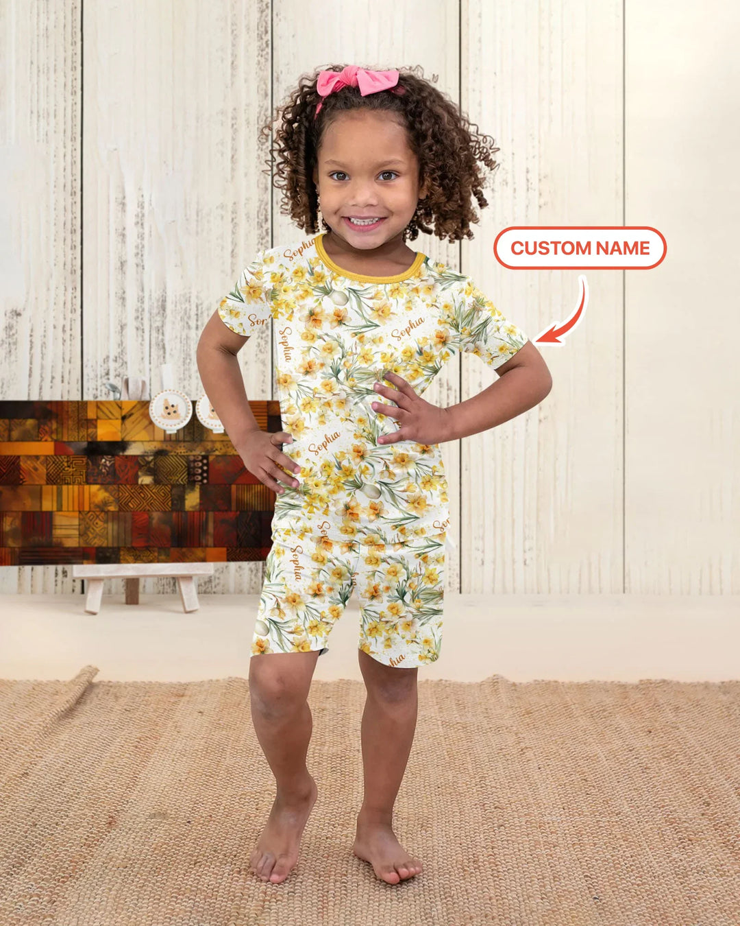 Zweiteiliges Pyjama-Set mit kurzen Ärmeln und Shorts im Sommer-Design