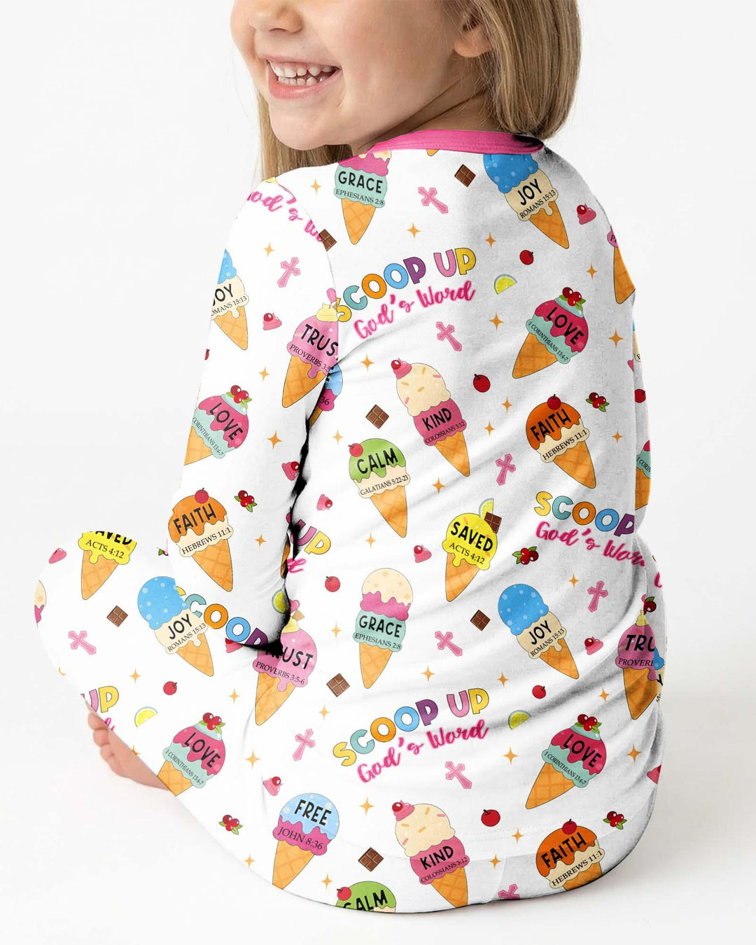 Zweiteiliges Langarm-Pyjama-Set mit Sommerfrüchten