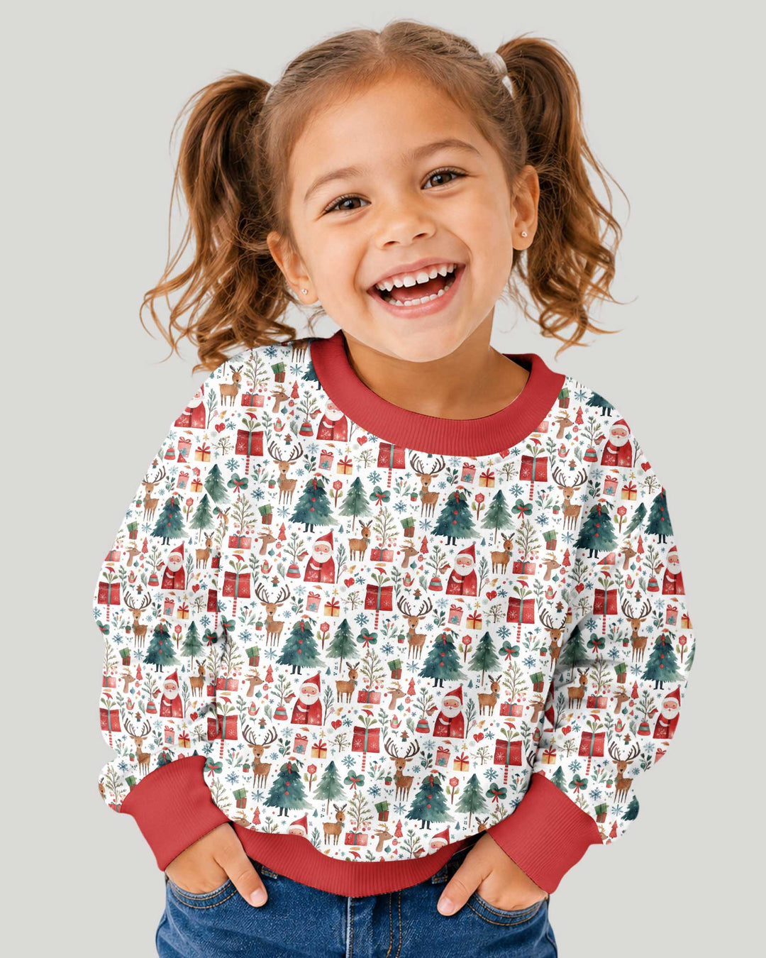 Christmas Tree Santa Bamboo Crewneck Sweatshirt
