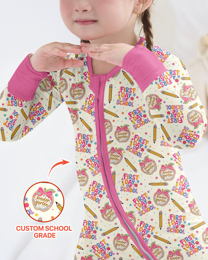 Custom School Grade First Day Cutie Bamboo Convertible Zippy