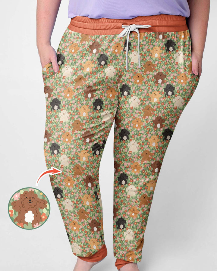Welpen-Garten-Familien-Pyjama-Set aus Bambus für Damen