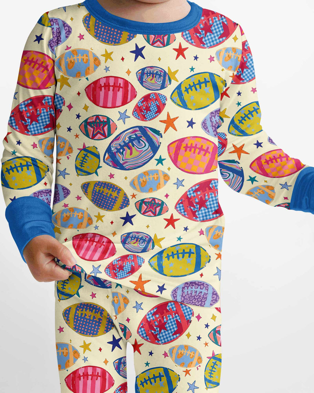 Football Season Bamboo Two Piece Long Sleeve Pajama Set