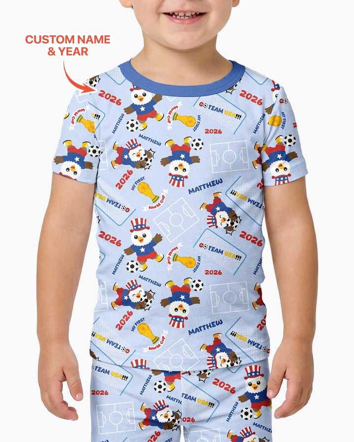 Zweiteiliges, kurzärmliges Pyjama-Set mit Marienkäfern