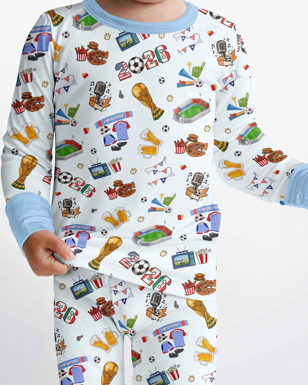 Zweiteiliges Langarm-Pyjama-Set mit Sommerfrüchten