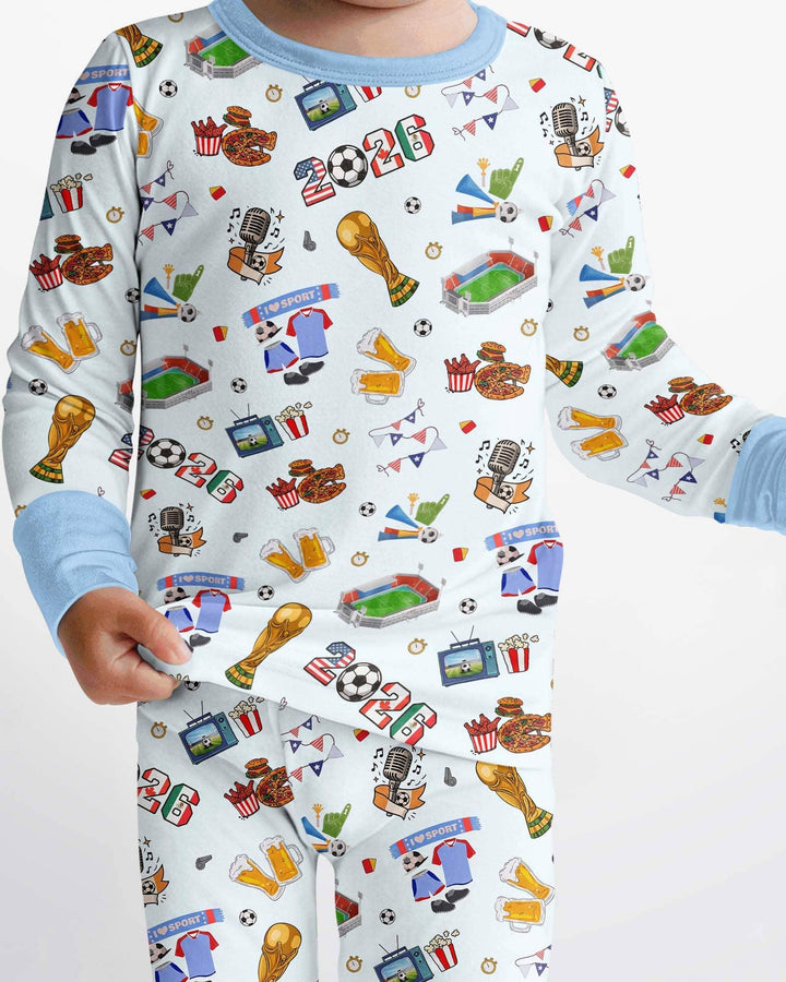 Zweiteiliges Langarm-Pyjama-Set mit Sommerfrüchten