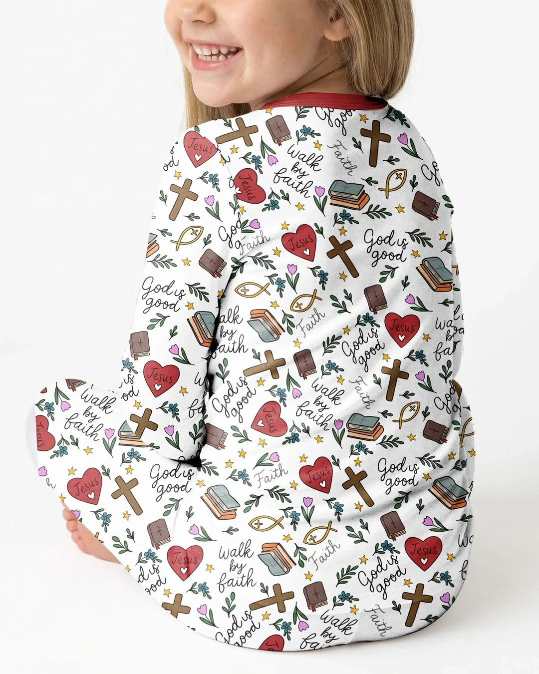 Zweiteiliges Langarm-Pyjama-Set mit Sommerfrüchten