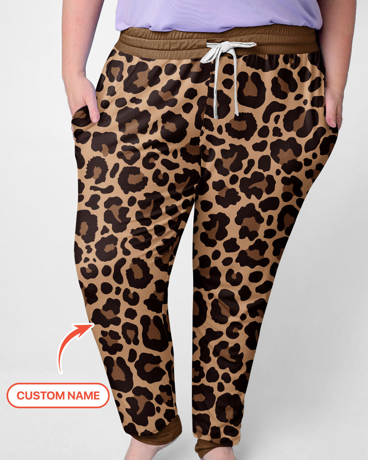 Custom Name School Sweetheart Leopard Bamboo Women Pajama Set